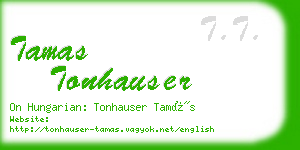 tamas tonhauser business card